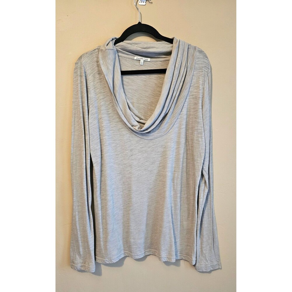 Charlotte Russe Drape Neck Top Sz L NWT, romantic, closet staple, sheer